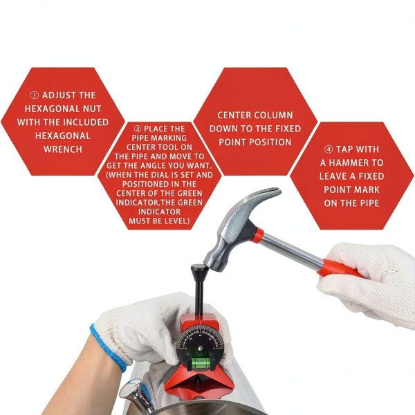 Yeahway Pipe Center Finder Magnetic Aluminum Alloy Tool-6