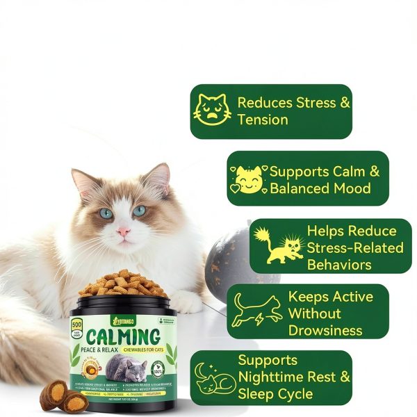 Cat Calming Treats YOTANGO 500 Crunchy Chicken Chews for Stress-1