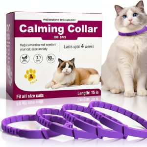 Calming Collar for Cats Guowo 4 Pack Purple Adjustable 15 Inch-0