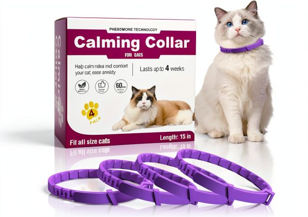 Calming Collar for Cats Guowo 4 Pack Purple Adjustable 15 Inch-0