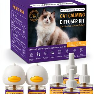 Cat Calming Pheromone Diffuser NAKESY 2 Plug Ins and 4 Refills 48ml-0
