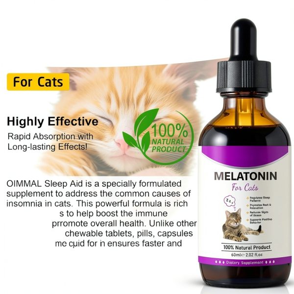 Melatonin for Cats Asusxcli Calming Treats Natural Plant Formula-5