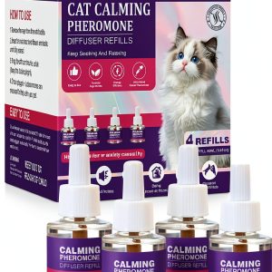 Cat Calming Pheromone Diffuser Refills 4‑Pack Tcllka 120‑Day Soothing-0