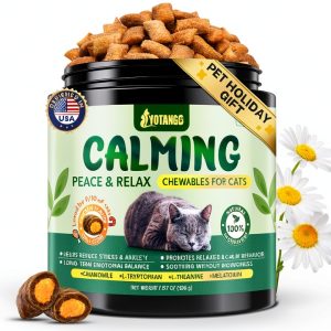 Cat Calming Treats YOTANGO 500 Crunchy Chicken Chews for Stress-0